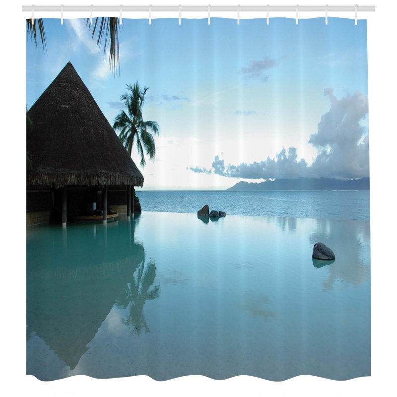 Shower Curtain with Hooks Included, 70" H x 69" W