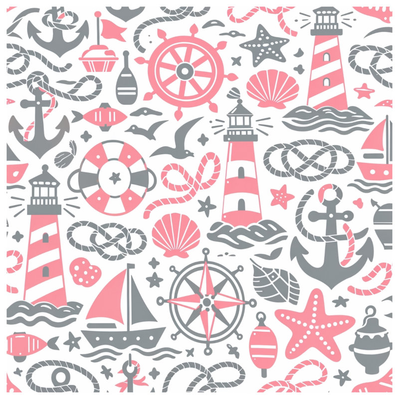 Nautical Themed Illustrations Comforter, Twin
