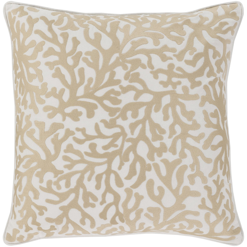 Coussin en coton Osprey, 18 po x 18 po, Orange, Rembourrage du duvet