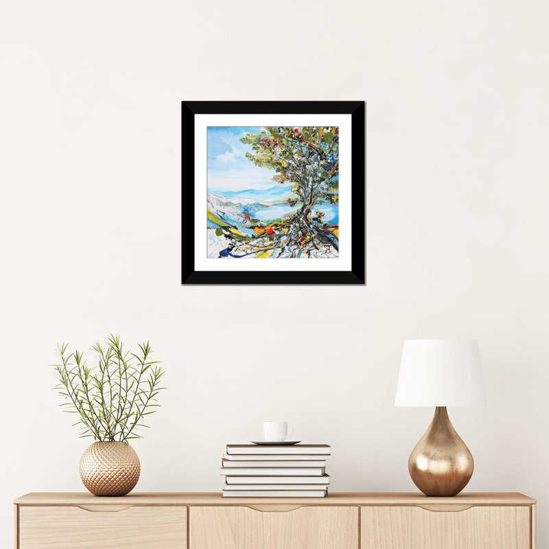 «Festivation Tree», reproduction sur toile, Papier avec cadre noir, Blanc, H 16 po x l 16 po x P 1 po