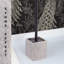Ensemble de brosse de toilette carrée et porte-pierre effet pierre-108258269