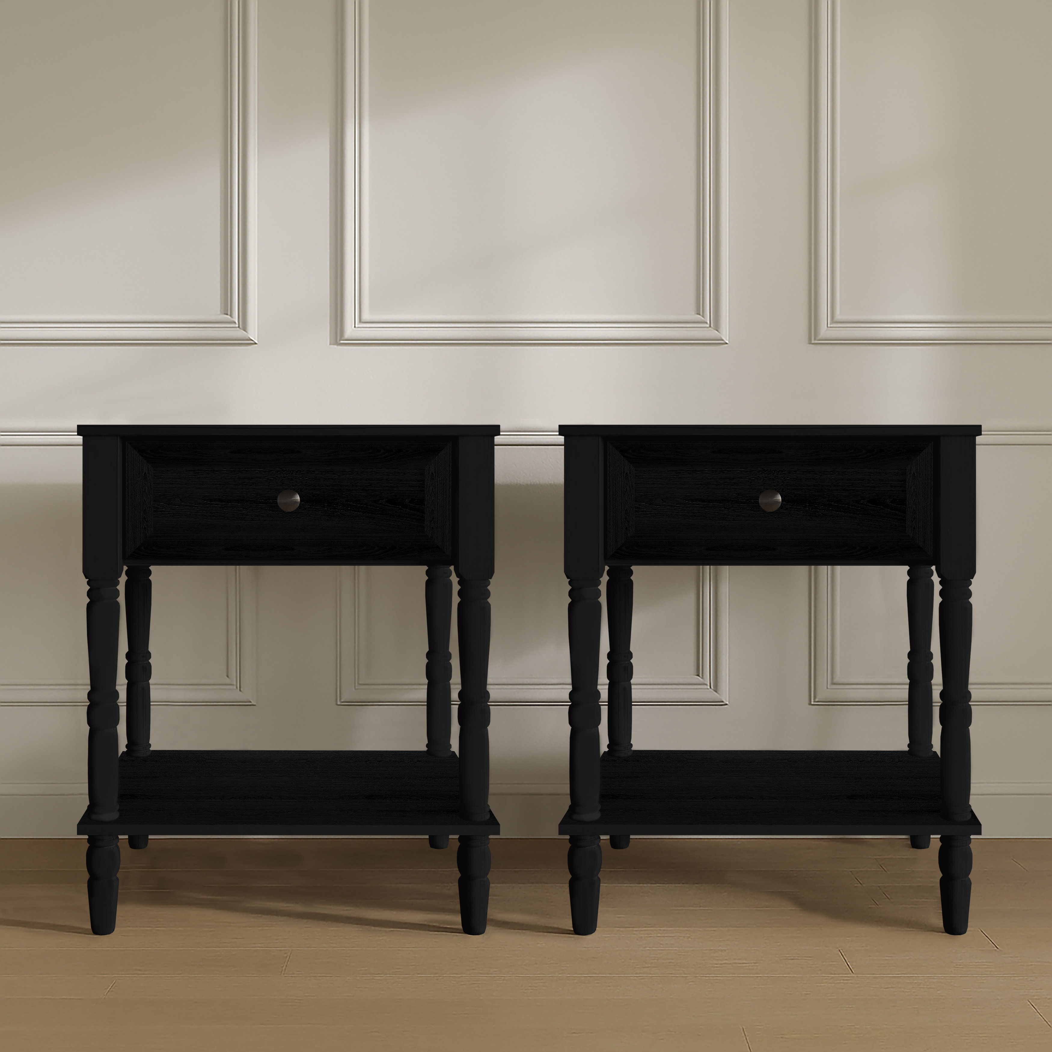 Ruston 1 Drawer Nightstand (Set Of 2) - Brown (PLEASE BROWN)
