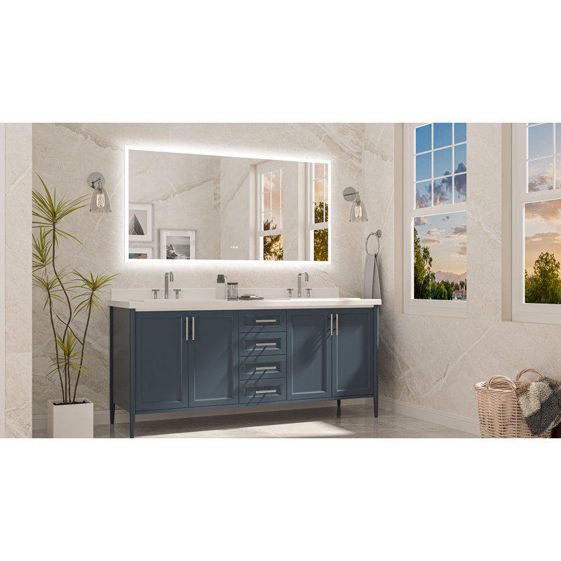 Front & Back LED Sensor Bathroom Vanity Mirror With Human Body Induction Wall Mirror Dimmable Anti Fog, 36" x 72"