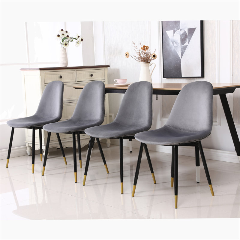Ensemble de 4 chaises de salle à manger Contemporary, Gris
