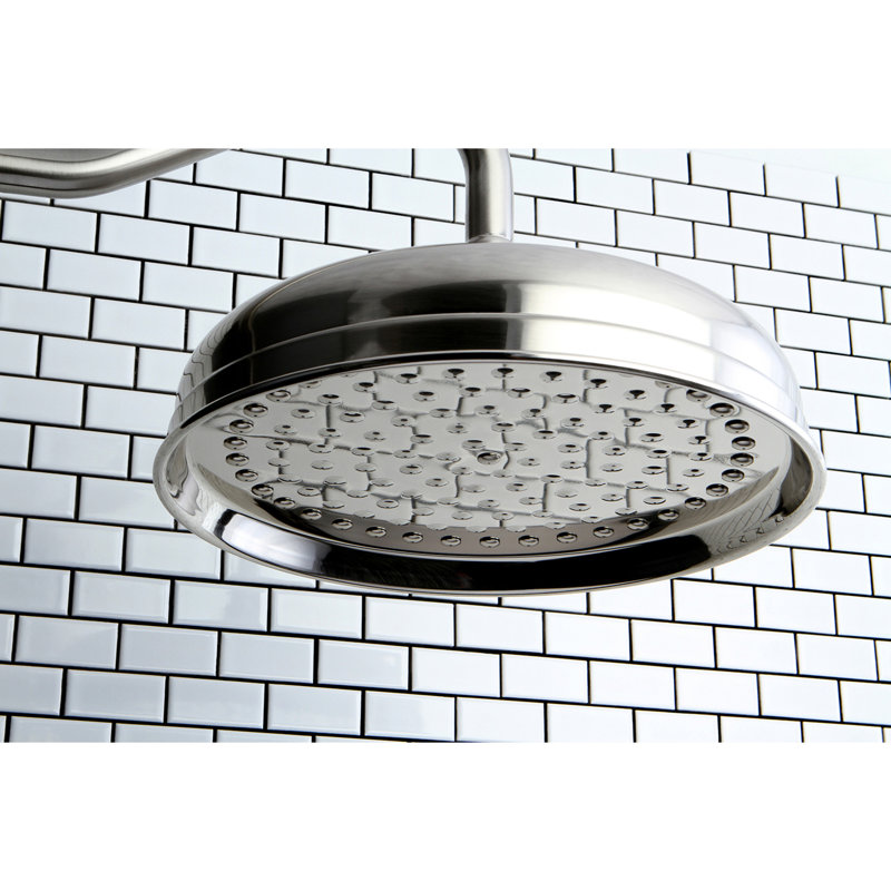 Kingston Brass Victorian 10-Inch Round Raindrop Brass Shower Head, Brushed Nickel