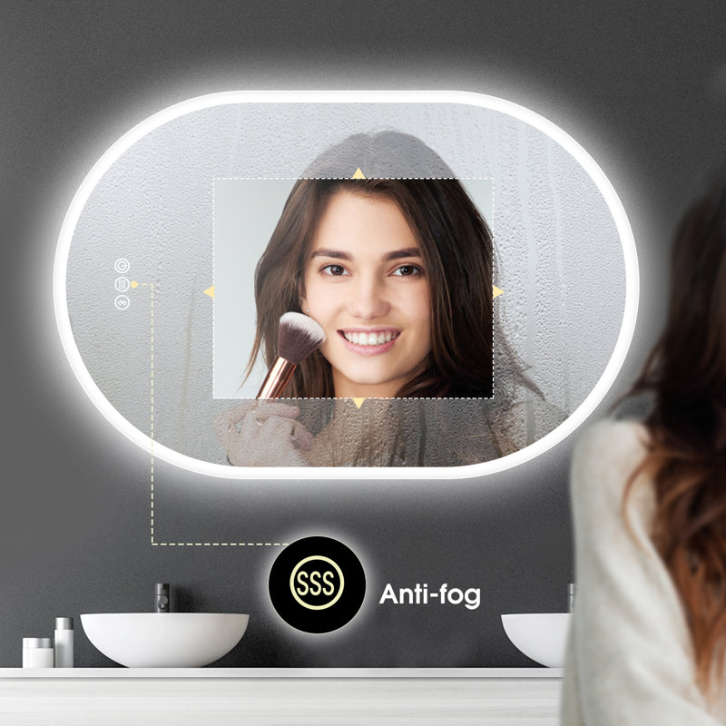 Woodcroft Brighten Your Bathroom with our Smart LED Bluetooth Oval Mirror