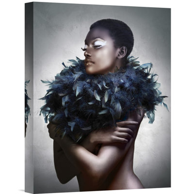 " Woman With Feathered Scarf "