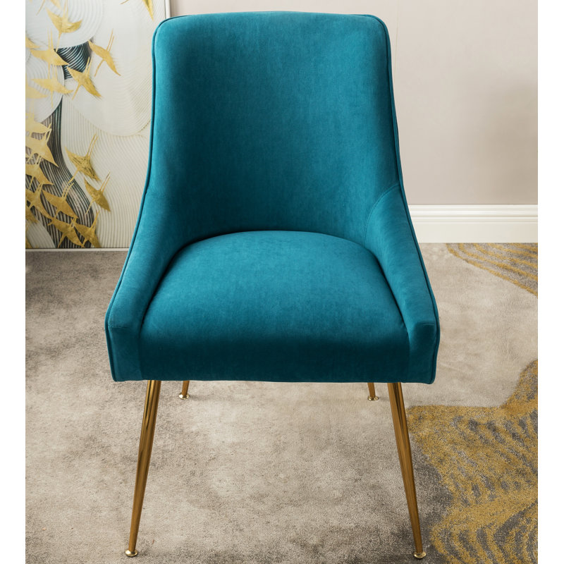 Adiqa Velvet Armchair, Greenish Blue Velvet