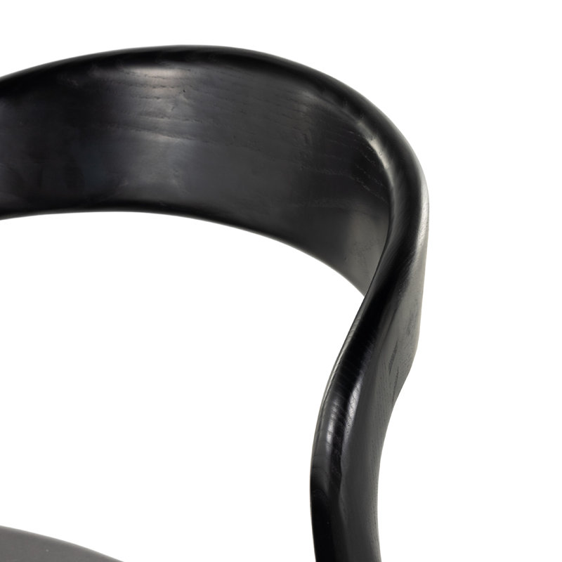 Kayla Leather Dining Chair, Sonoma Black Top Grain Leather, Black