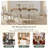 Deral 8 - Person Farmhouse Rectangular Solid Wood Dining Set,Brown/White-907530381-907530382