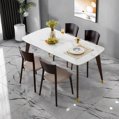 Stylish Minimalist Dining Table Rectangular 55.11'' L x 31.49'' W Dining Set