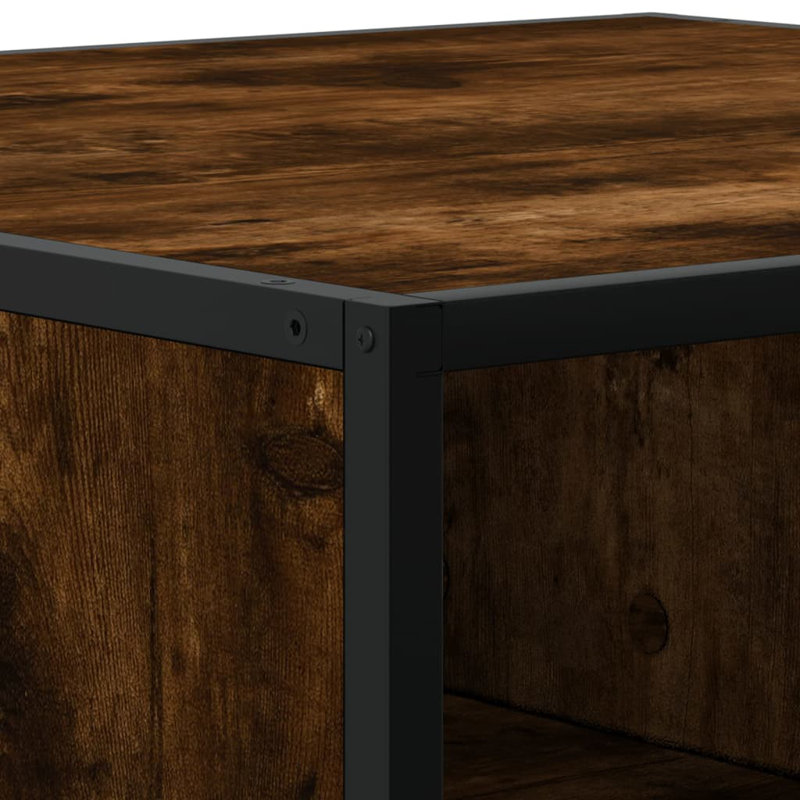 Coffee Table with Storage, 30" H x 80" L x 80" W, Smoked Oak