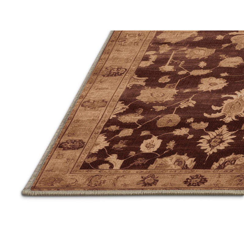 Tapis brun lavable à la machine, Rectangulaire 2 pi x 3 pi