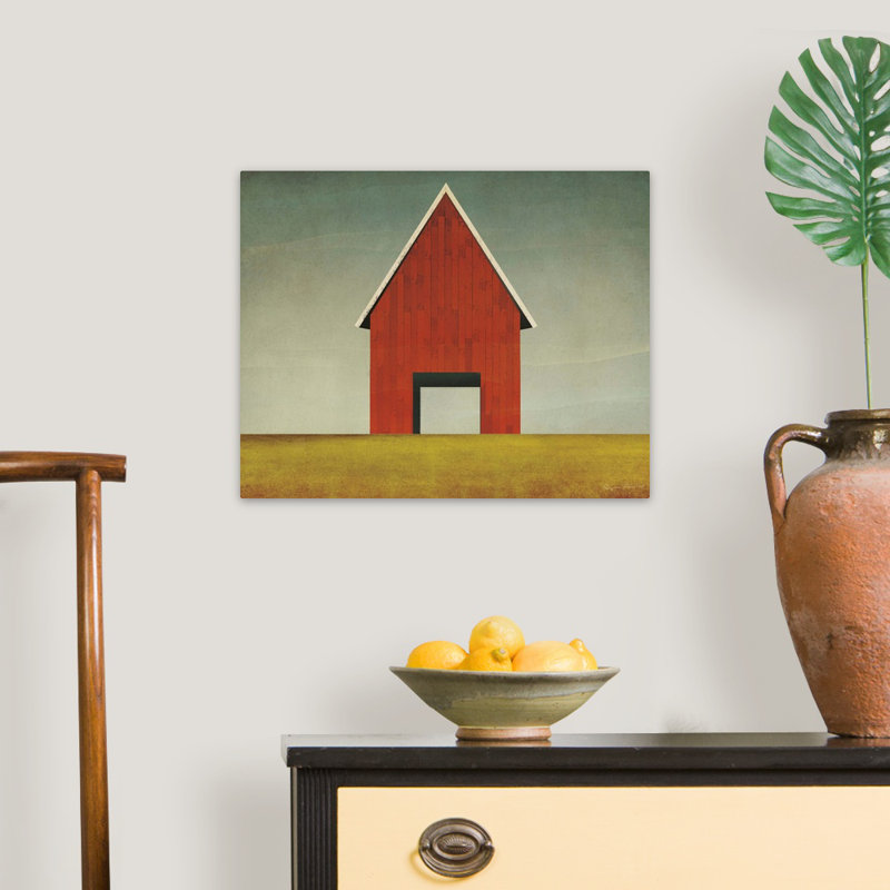 "Red Barn Summer" par Ryan Fowler-impression d’art graphique sur toile, H 16 po x l 20 po x P 1,25 po, Toile tendue