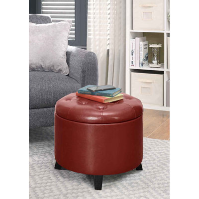 Repose-pieds rond en cuir 19,75 po Amable