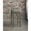 Ensemble de 2 tabourets de bar en similicuir transitionnel gris de 29 po, structure en bois massif au fini gris antique-1066635538
