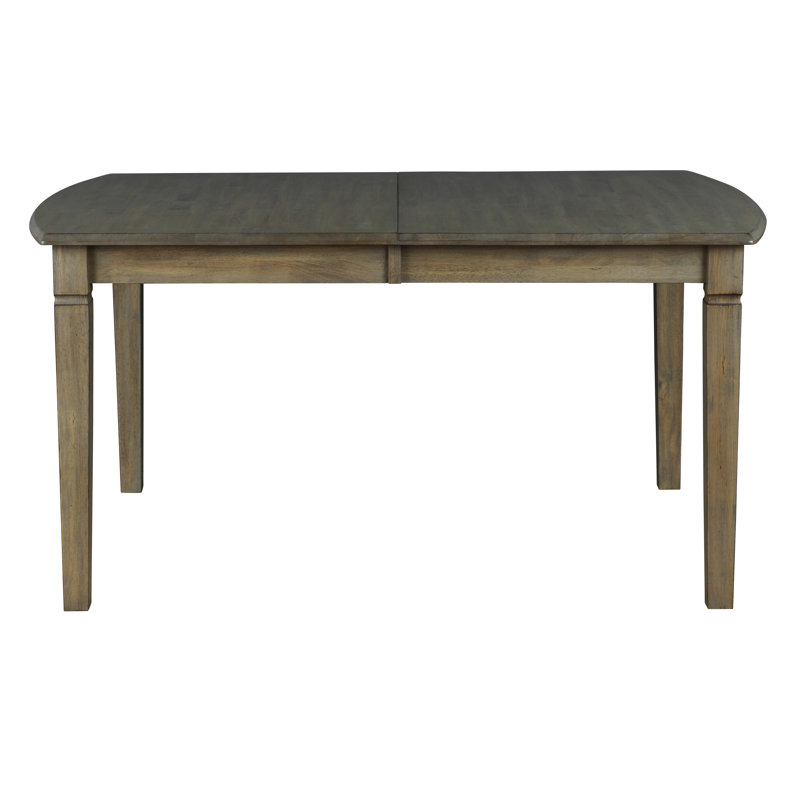 Table de salle à manger extensible en bois massif Bollitree, Gris brunâtre