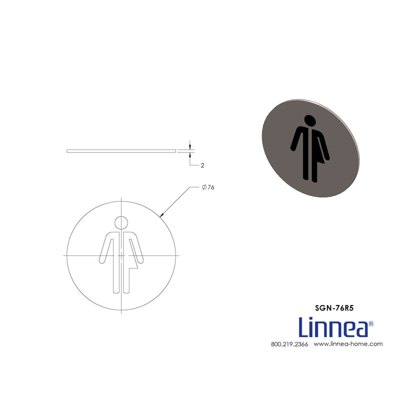 Door Sign, Satin Stainless Steel