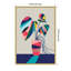 «MCM Blue and Pink Monstera» par Rachel Lee, 3 oiseaux, reproduction d'art sur toile encadrée-450001582