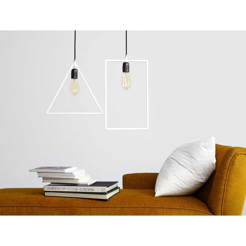 1 - Light White Square/Rectangle Pendant, White, 190cm H x 25cm W x 5cm D