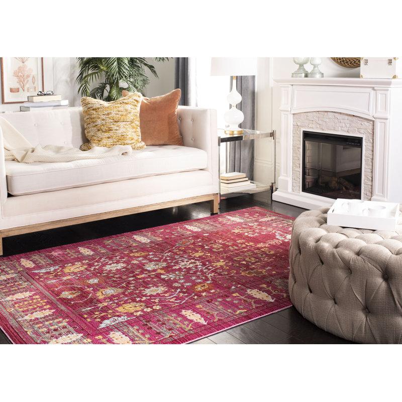 Tapis fuchsia à motif oriental Chantae, Rectangle 9 pi x 12 pi