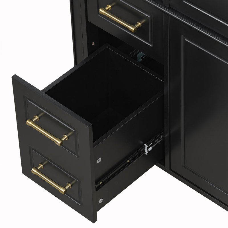 Meuble-lavabo de salle de bain avec lavabo, Black