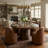 Swivel Upholstered Dining Chair With Backrest, 360 Degree Swivel Side Chair For Dining Room, Balcony, Parlour-1417310575