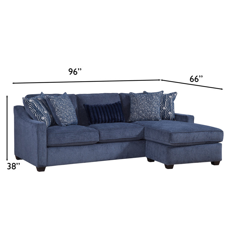 Canapé modulaire réversible de 96 po Cherisse, Polyester bleu marine