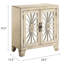 Console élégante avec portes à miroir en blanc antique pour le style vestibule avec compartiment de rangement