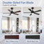 Ventilateur de plafond standard à DEL à 5 pales de 42 po avec télécommande et ensemble d'éclairage inclus Jeason-201321446-201321447