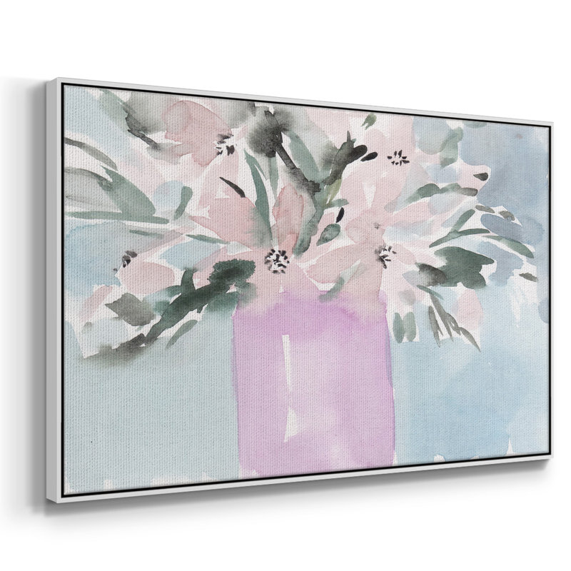 Fleurs brisées II - impression, H 27 po x l 41 po x P 2 po, Toile encadrée flottée blanche, Non