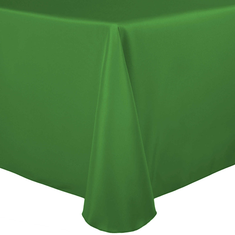 Oval Polyester Linen Tablecloth, 96" x 54", Emerald