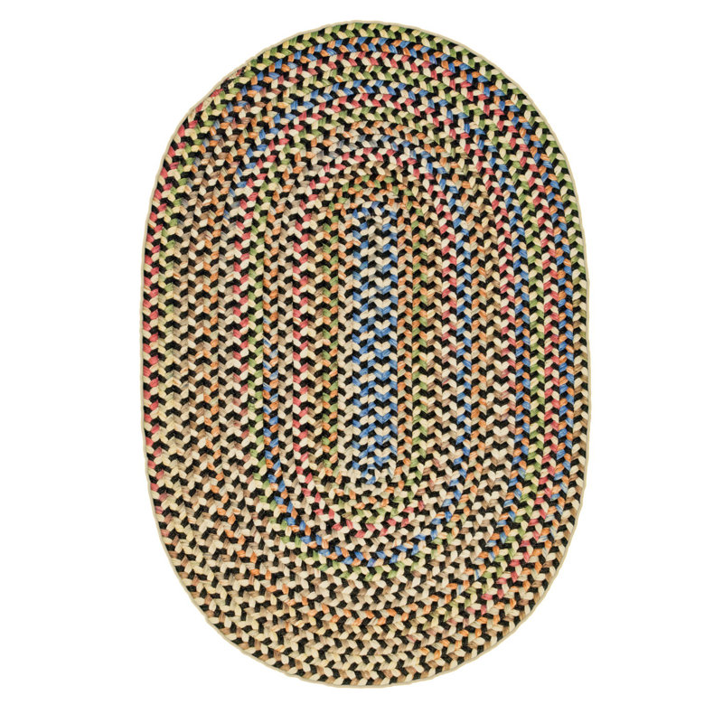 Tapis tressé gris anthracite/naturel Okeelanta, Ovale 5 pi x 8 pi