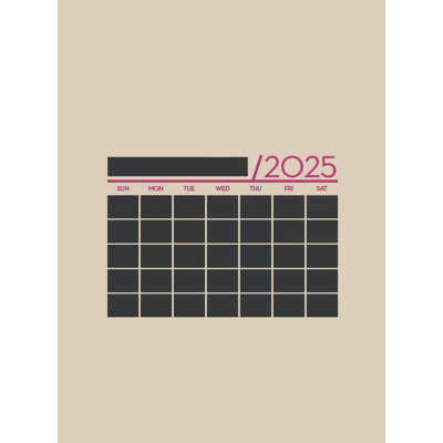 2025 Calendar Chalkboard Wall Decal