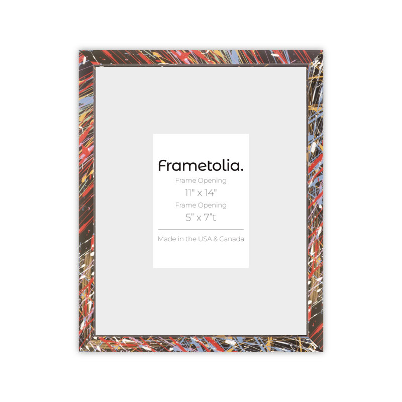 Cadre mural étroit Frametolia Rebel Rose Splash, 11 po x 14 po, 5 po x 7 po, Noir / or / bleu / rouge / blanc