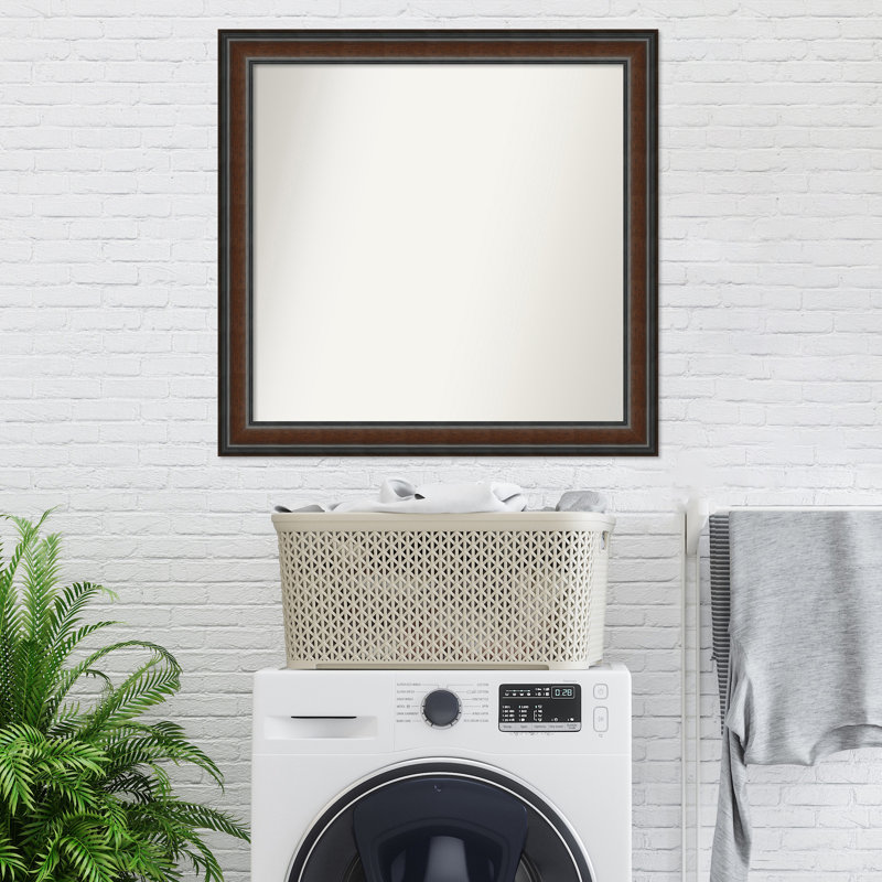 Halcott Solid Wood Rectangle Wall Mirror, 33" H x 32" W