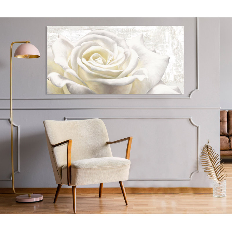 White On White by Jenny Thomlinson - Wrapped Canvas Painting, 50cm H x 100cm W x 4cm D