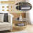 Rena Modern 2-Tier Round Coffee Table - Faux Marble with Storage Shelf and Metal Frame-1836826285