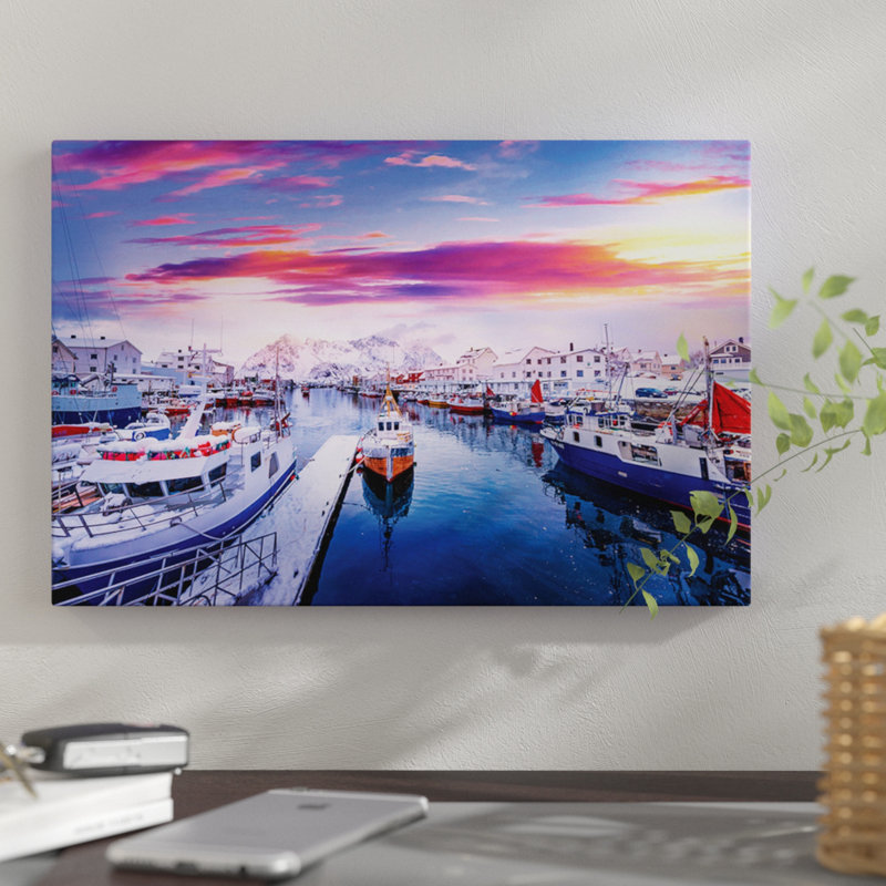 « vibrante norvège », reproduction de photo sur toile, H 12 po x l 18 po x P 1,5 po