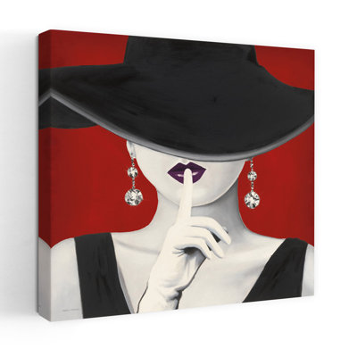 Haute Chapeau mauve, lèvres, art contemporain