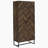 Rustic Oak and Gunmetal 8-Shelf Accent Cabinet-954095097