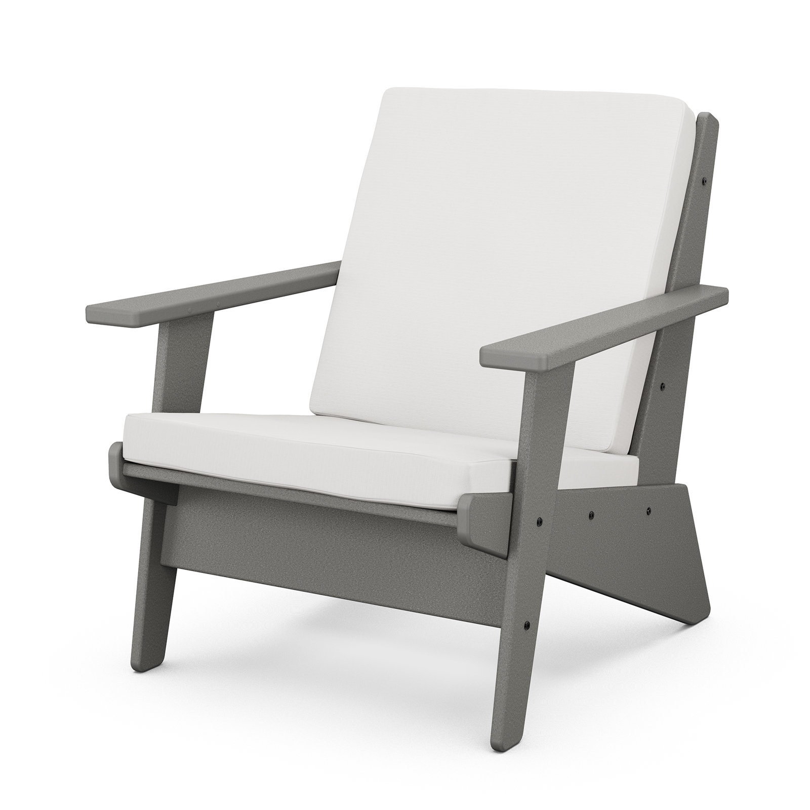 Riviera Patio Lounge Chair, Natural Linen, Slate Gray