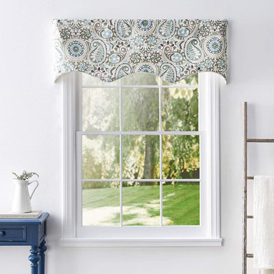 Paisley Prism Jacobean Floral Print Lined Duchess Filler Curtain Valance