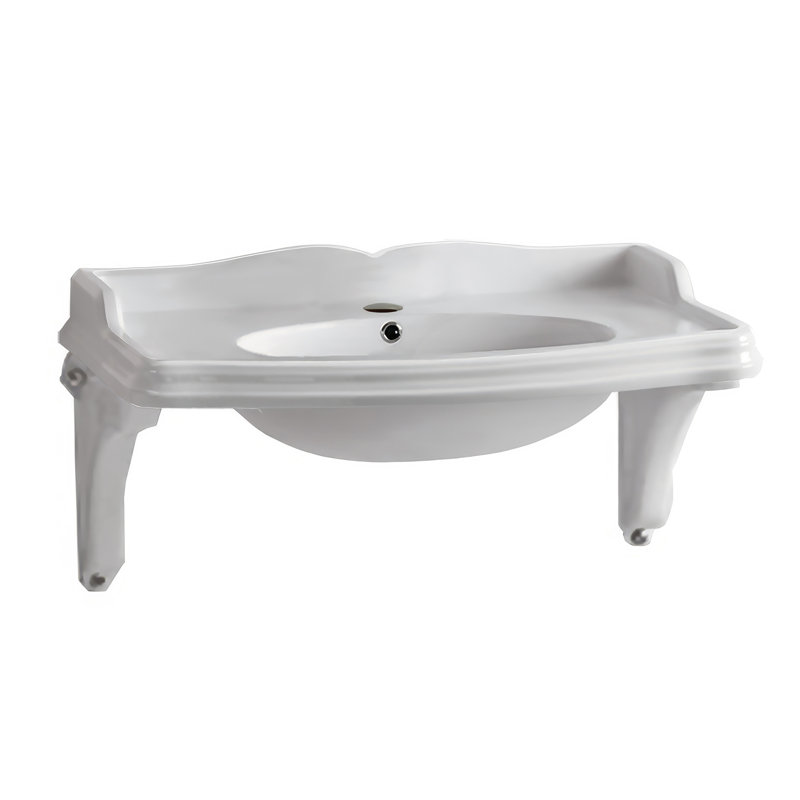 Whitehaus Collection Isabella 22.125'' Whie Vitreous China Oval Wall Mount Bathroom Sink with Overflow, Single