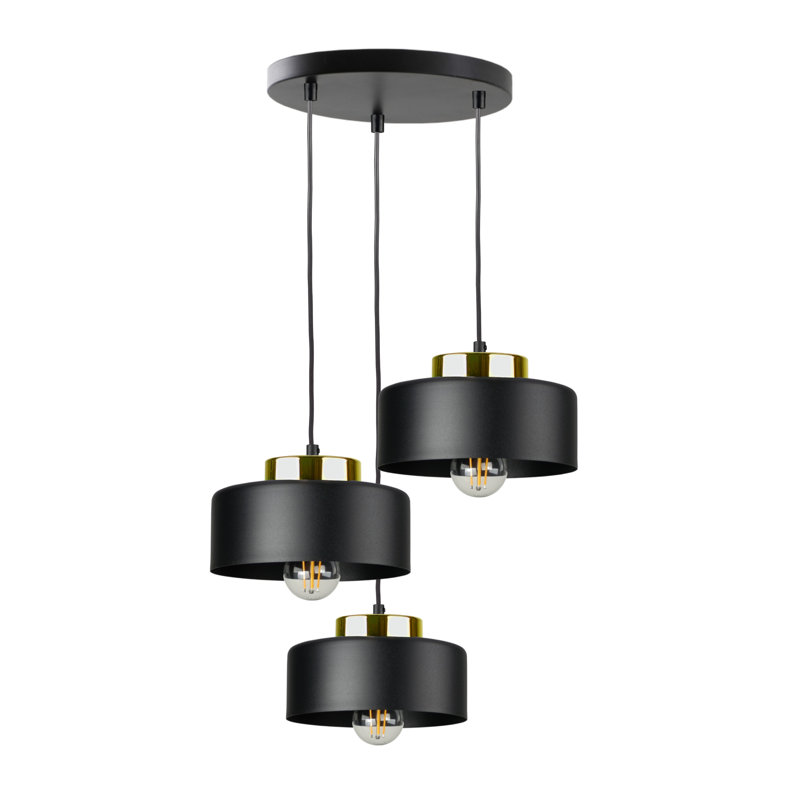 3 - Light Drum Pendant, Black
