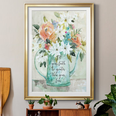 Daisy Pitcher Bouquet - Reproduction d'art sur papier encadrée