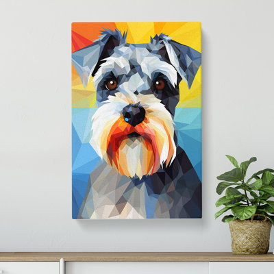 Schnauzer Geometric - Wrapped Canvas