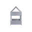 Twin Over Twin House Floor Bunk Bed With Headboards, Footboards, Guardrails, And Ladder, Grey, Space-Saving And Safe Design
