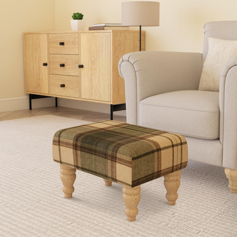 Manufactured Wood Accent Stool, Natural, Olive Green
