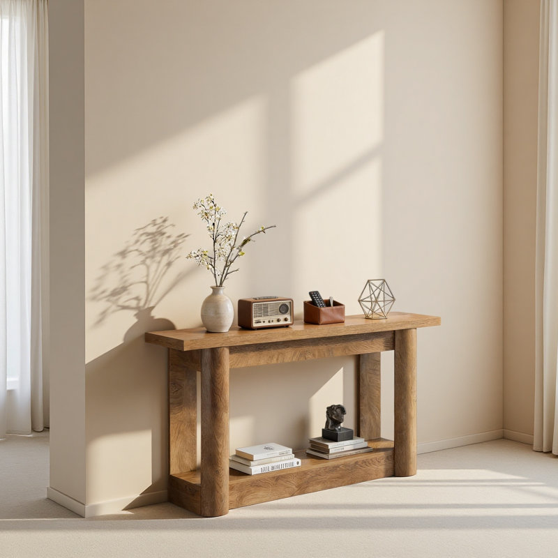 Entryway Table,2-Tier Console Table,Sofa Table, Oak